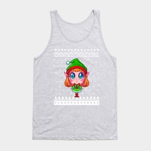 Christmas Sweater Elf Tank Top